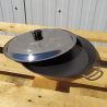 Plat à paella Induction en inox anti-adhésive 50cm + couvercle inox pour 14 personnes