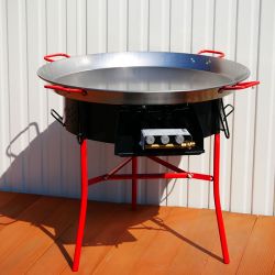 Kit à paella -bbq70 pour 50 personnes - Plat acier- veilleuse - thermocouple