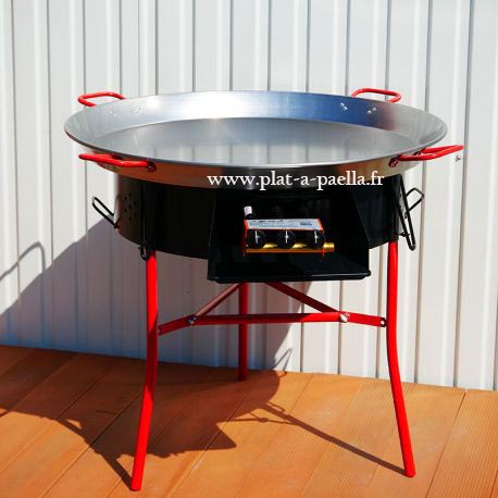 Kit à paella -bbq70 pour 50 personnes - Plat acier