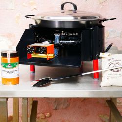 Kit à paella -bbq40 16 personnes - Plat acier Pata negra- Couvercle
