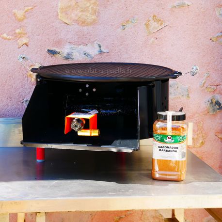 Kit plancha en fonte émaillée -bbq40 pour 12 personnes