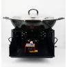 Kit Poêle creuse - BBQ40 pour 40 personnes - Plat creux émaillé 55cm - Couvercle