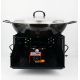 Kit Poêle creuse - BBQ40 pour 14 personnes - Plat creux émaillé 38cm - Couvercle