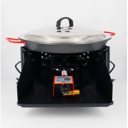 Kit à paella - BBQ40 pour 10 personnes - Plat émaillé - Couvercle inox