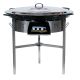 Kit à paella - 120 personnes - Pare-flamme inox - Plat émaillé - veilleuse - thermocouple - couvercle