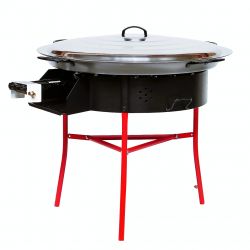 Kit à paella - BBQ60 pour 25 personnes - Plat acier 65cm avec couvercle inox