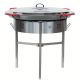 Kit à paella 85 personnes - Pare-flammes inox - Plat acier