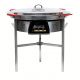 Kit à paella 85 personnes - Pare-flammes inox - Plat acier - veilleuse - thermocouple
