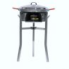 Kit à paella - Pare-flammes inox - 30 personnes - Plat acier et couvercle inox