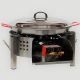 Kit à paella - Pare-flammes inox - 25 personnes - Plat acier - Couvercle - Thermocouple