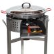 Kit à paella - BBQ INOX 45 cm - Plat acier - Couvercle- pour 12 personnes 