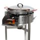 Kit à paella - BBQ INOX 45 cm - Plat acier - Couvercle- pour 12 personnes 