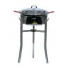Kit à paella - Pare-flammes inox - 16 personnes - Plat acier - Couvercle - Thermocouple