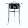Kit à paella - Pare-flammes inox - 14 personnes - Plat émaillé et couvercle inox
