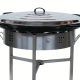 Kit à paella 50 personnes - Pare-flammes 70cm inox - Plat émaillé - couvercle
