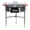 Kit à paella - 50 personnes - Pare-flamme 80cm inox - Plat acier - veilleuse - thermocouple - couvercle
