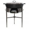 Kit tartiflette - pare flammes 80cm Inox - Plat fonte 80cm sur table - thermocouple pro
