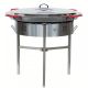 Kit à paella - 85 personnes - Pare-flamme inox 80cm - Plat acier - veilleuse - thermocouple -couvercle inox