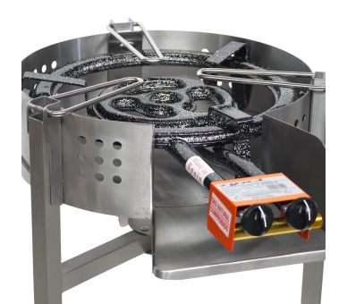 Kit paella Classique - Pare-flammes 60cm inox - 30 personnes - Plat acier 70cm avec couvercle inox