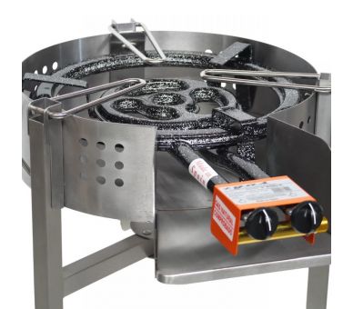 Kit à paella Surpuissant - Pare-flammes 60cm inox - 40 personnes - Plat émaillé avec couvercle inox