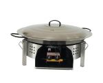 Kit paella Classique - Pare-flammes plan de travail 60cm inox - 30 personnes - Plat pata negra 70cm avec couvercle inox