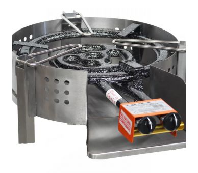 Kit paella Surpuissant - Pare-flammes plan de travail 60cm inox - 30 personnes - Plat inox 70cm avec couvercle inox