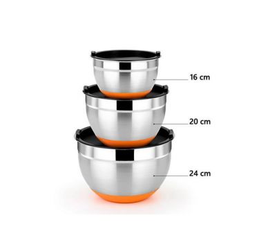 Bol en inox avec couvercle 3.2litres