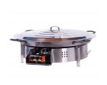 Kit paella Surpuissant 40 personnes - Pare-flammes plan de travail 70cm inox - Plat acier avec couvercle inox