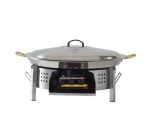 Kit à paella - Pare-flammes plan de travail 45cm inox - 30 personnes - Plat et couvercle inox