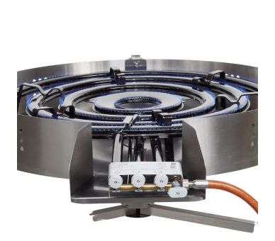 Kit à paella classique - Pare-flammes 60cm inox - 40 personnes - Plat acier 80cm Pata Negra avec couvercle inox