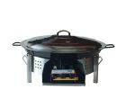 Kit paella Classique - 40 personnes - Pare-flammes plan de travail 70cm inox - Plat émaillé avec couvercle inox