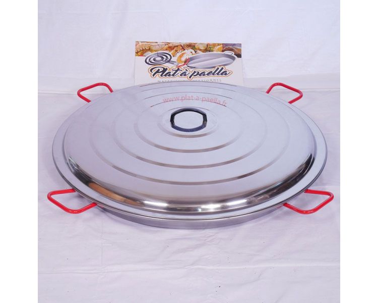 Plat à Paella Garcima acier 80cm + couvercle inox pour 40 personnes