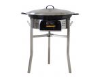 Kit paella Surpuissant - 40 personnes - Pare-flammes inox 70cm - Plat Inox et couvercle inox