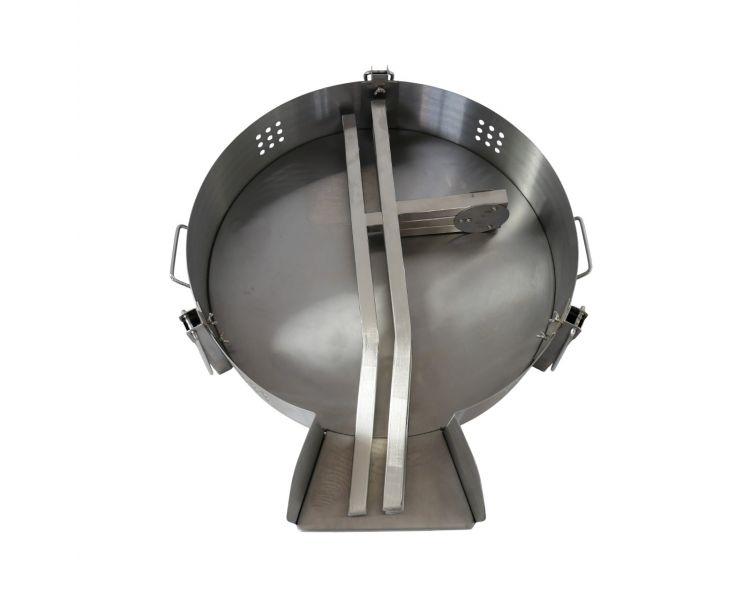 Kit à paella - Pare-flammes inox 45cm - 20 personnes - Plat émaillé avec couvercle inox - thermocouple