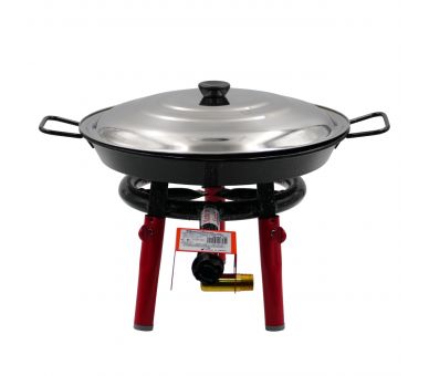 Kit à paella pour 10 personnes - poêle émaillée et couvercle inox