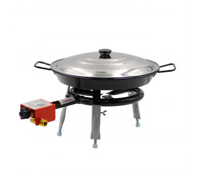 Kit à paella pour 10 personnes - poêle émaillée et couvercle inox