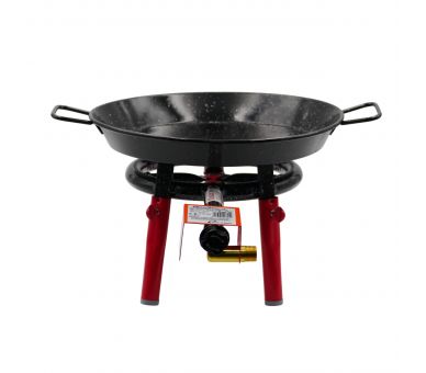 Kit à paella pour 5 personnes - poêle émaillée - Couvercle inox 