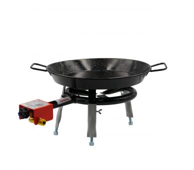 Kit à paella pour 5 personnes - poêle émaillée - Couvercle inox 
