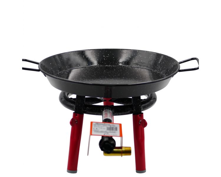 Kit à paella 14 personnes - avec poêle émaillée Garcima - Couvercle inox 