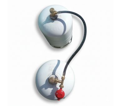 kit de couplage 2 bouteilles de gaz, lyre inox + T + détendeur propane 50mbar